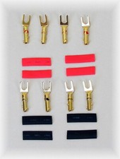 8 Nakamichi Gabelschuhe / Kabelschuhe  - 24K vergoldet - Lautsprecherkabel