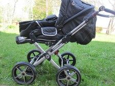 Kinderkombiwagen Hartan Topliner X Kunstleder schwarz/weiß