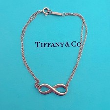 Tiffany & Co. 18k Roségold Infinity Doppelkettenarmband 6,75"