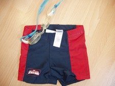 2stk.Spider.man Badehose Jungen Baby Aquashort Schwimmhose Gr 104 + schwimmbril