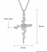 NEU fantastischer 925 Sterling Silber-Anhänger mit der Kette "Rosenkreuz" 