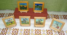 6 kleine Bilder, Vier Jahreszeiten und 2 weitere, mit Staffel zum Hinstellen