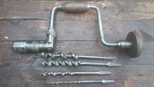 Vintage Holzbearbeitungsspange und 4 Holzbearbeitungsbits Konvolut.