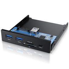 USB 3.2 Gen.1 Front Panel aus Metall bis zu 5 Gbit/s 5 Schnittstellen Cardreader