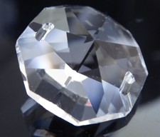 30x Rivoli Glas Schmucksteine klar 27mm Steine Basteln Strass mit 2 Löchern