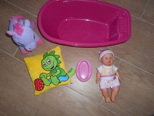 Badewanne Puppenwanne ca. 50 cm + Simba New Born  Babypuppe ca. 30 cm  , Topf 
