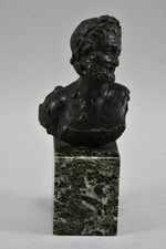 H97G16- Bronze Büste eines antiken Herrschers, 16.Jh. & Marmorsockel später