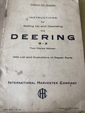 Deering International Harvest Co. 2 Pferdemäher Ersatzteile Handbuch - selten 1934