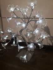 Lampe Leuchte Blumen Tischlampe Deko Tolles Design Art Deco Blumenlampe Silber