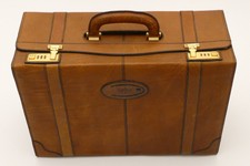 Goldpfeil CARACCIOLA Vintage Piloten Akten Koffer leather pilot suitcase Leder  