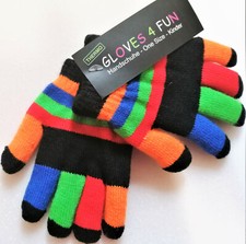 Thermo-Finger-Strick-Handschuhe Ringel mit Elasthan für Kleinkinder 