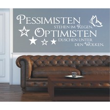 Spruch WANDTATTOO Pessimisten Optimisten Wandsticker Wandaufkleber Sticker 7