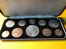 1953 QUEEN ELIZABETH II ECHT VERPACKT KRÖNUNG ZEHN MÜNZEN UNC JAHRESSET (333)