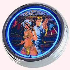 N-0709 Wanduhr "Flipper Buck Rogers Gottlieb 1980" Neonuhr Küche Wohnzimmer Uhr