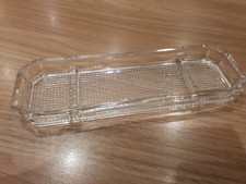 Vintage Glas Schreibtisch ordentlich 6 Steckplätze Stift Bleistift Tablett