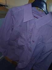 Damenbluse von Esprit, rot-weiß Nadelstreifen langarm Gr.42