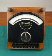 SIEMENS & HALSKE Volt & Amperemeter Messgerät Antik Sammler Holzgehäuse