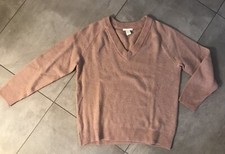 Strickpullover Feinstrickpulli H&M Basic Gr.  XS 34 altrosa V-Ausschnitt