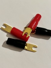 2 Paar Gabelkabelschuhe M4, 12mm^2, vergoldet