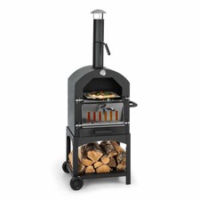 *B-WARE* Pizzaofen Standgrill Brotback Garten Terrasse Echtstein Stahl Mobil