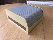 Diskettenetui Aufbewahrung Halter Behälter Rolle Top | Holzmaserung | Schreibtischrolle