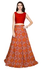 Indian Digital Bedruckt Damen Hochzeit Ethnisch Party Lehenga Choli Lengha