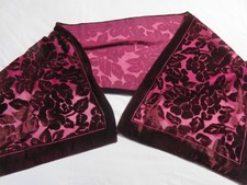 F&F SHIRAZ ROTWEIN FARBE BLATT & BLUMEN DESIGN SAMT DEVORE SCHAL - TEENY HOLE