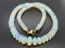 *SCHMUCKJAGD* KETTE AUS 585/- GELBGOLD MIT ÄTHIOP. KRISTALLOPAL TERRA OPALIS