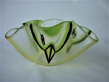 Alte Kunst Glas Schale Kosta Boda Vogelkopf Motiv  von Ulrica Hydmann Vallen