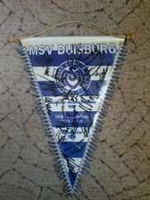 Großer,älterer MSV Duisburg Fußball Wimpel,mit Unterschriften.!!
