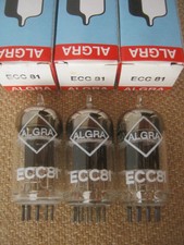 3x 12AT7 WA / WB   /  E81CC   Röhren  BLACK PLATES  - GENERAL ELECTRIC - U.S.A.