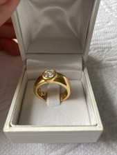 Damen Ring Silber Vergoldet Mit Zirconia