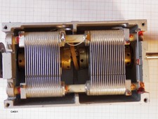 Drehkondensator ~ca. 2x 830pF (gesamt gemessen 1660pF), 500V DC, Ausbau