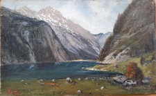 Ölgemälde von Hans Koch: Saletalm mit Watzmann am Königssee