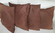 4er Set, Sun Garden Dekokissen Kuschelkissen Samt-Optik braun 50x50 incl Füllung