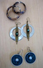 Konvulut Ohringe 3paar silber gold farbsteine strass glitzer kupfer braun türkis