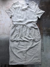 Gant Kleid  Seide Samt  Gr.36 Weiß Vollweiß Rundhals Etui