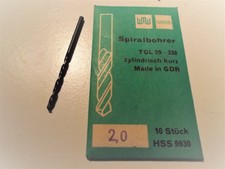 10 Stück Bohrer , Linksbohrer 2,0 - 2,95 mm , HSS , WMW , zylindrisch , kurz
