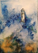 Original Aquarell Leuchtturm ca. 15x21