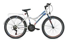 24 Zoll Kinderfahrrad Schulfahrrad Diavolo400 City, weiß-blau, 18 Gang - B-WARE