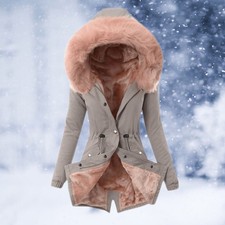 Damen Jacke Parka Mantel Winterjacke warm gefüttert Damenjacken Outwear S-3XL DE