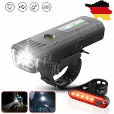 LED Akku Fahrrad Licht Beleuchtung Set 600 LUX Scheinwerfer Rücklicht Lampe DHL