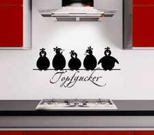 Wandsticker Wandtattoo Küche Wandaufkleber Spruch Topfgucker Vogel modern W3086