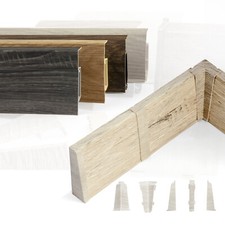 Fussleisten Sockelleisten Bodenleisten mit Kabelkanal Modern + Montagedübel PVC