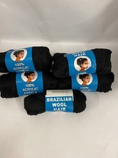 X6 brasilianische Wolle: Faux Schlösser, Braid, Verdrehungen Knitting Brasilien Wolle. Garn schwarz