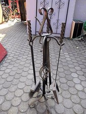 Altes Kaminbesteck H 78 cm Kaminzubehör Eisen I  