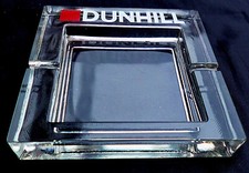 Dunhill Glas Aschenbecher quadratisch transparent Club Bar Gr.11x11 cm