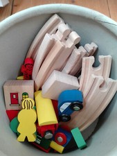 Holzeisenbahn Set Holz Bausteine Kleinkinder 21 Teile