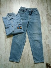 Mom Jeans & Jeanshemd, Gr. 152, Mädchen, Karotte 90er Jahre