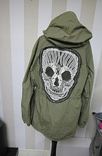 Jacke Parka Totenkopf Skull Mantel Herbst chic Blogger M / L 